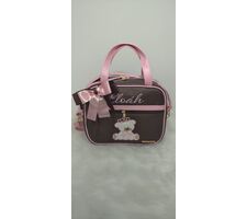 Kit de Bolsas para Menina Marrom com  Rosa - 41435