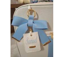 Mala de Rodinhas Branco Pérola com Azul Bebê - 41987