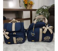 Kit Bolsa Grande e Mochila  2 em 1 Azul Marinho