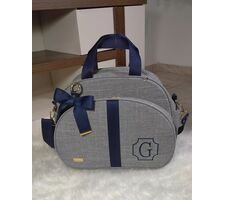 Kit Personalizado Linho cinza com azul marinho - 75869