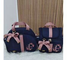 Bolsa e Mochila Maternidade Azul Personalizada