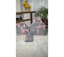 Kit Bolsa G e Bolsa P Personalizada para Menina